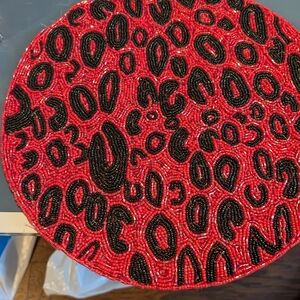 Red and Black Beaded Placemat